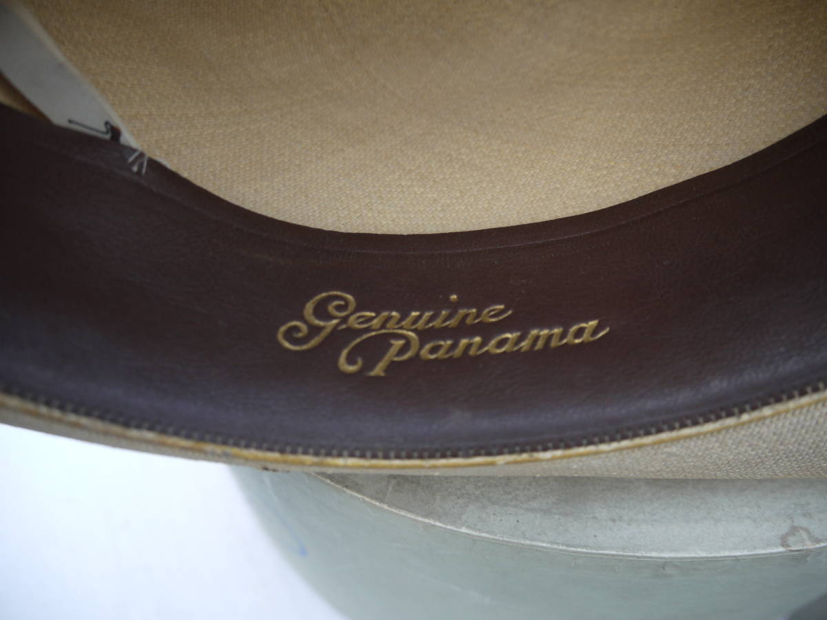 【TS31006】本物のパナマ帽 GENUINE PANAMA HAT Sサイズ 日本製 Hankyu Store　昭和レトロ/アンティーク_画像5
