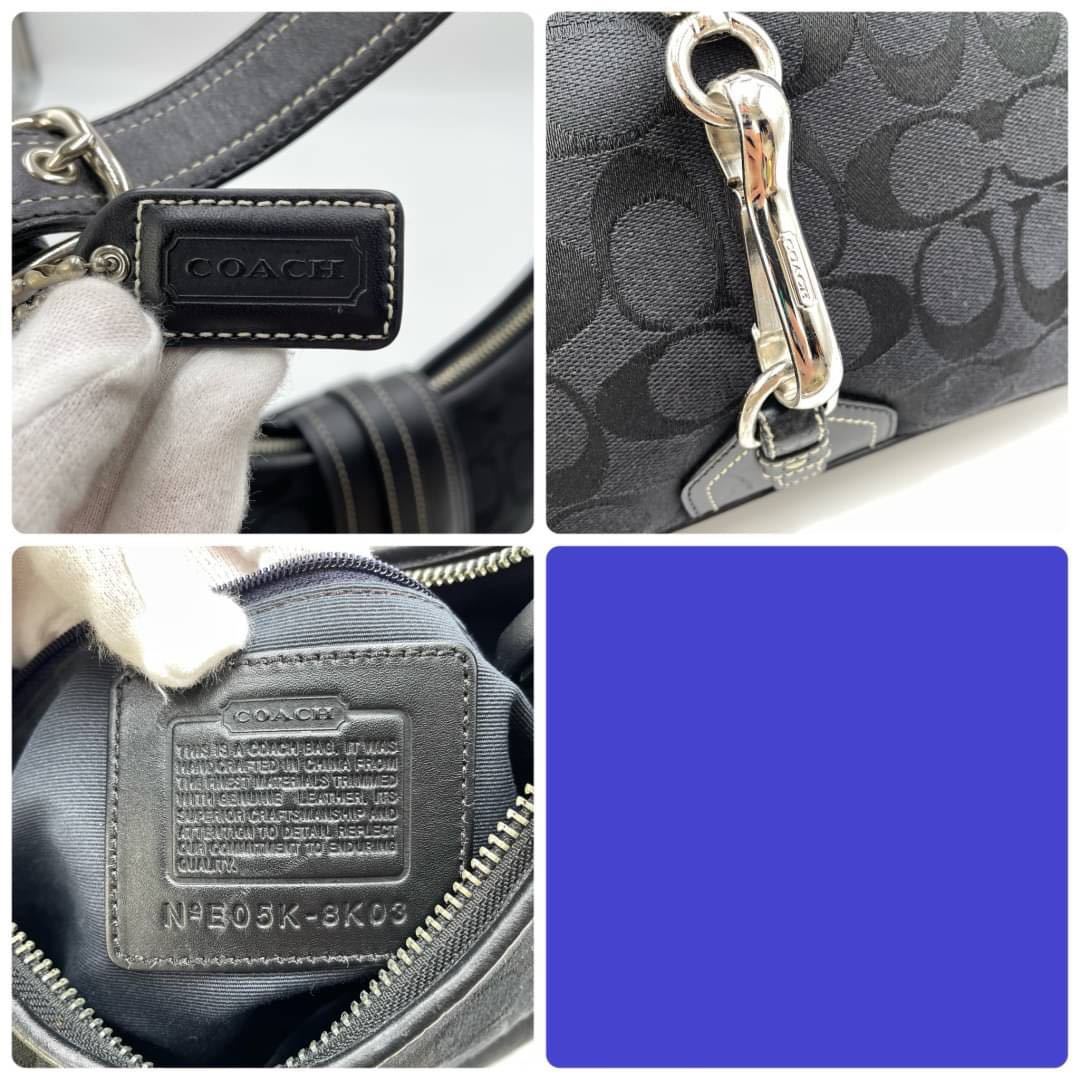COACH【美品】ハンドバッグ ワンショルダー 黒 シグネチャー チャーム