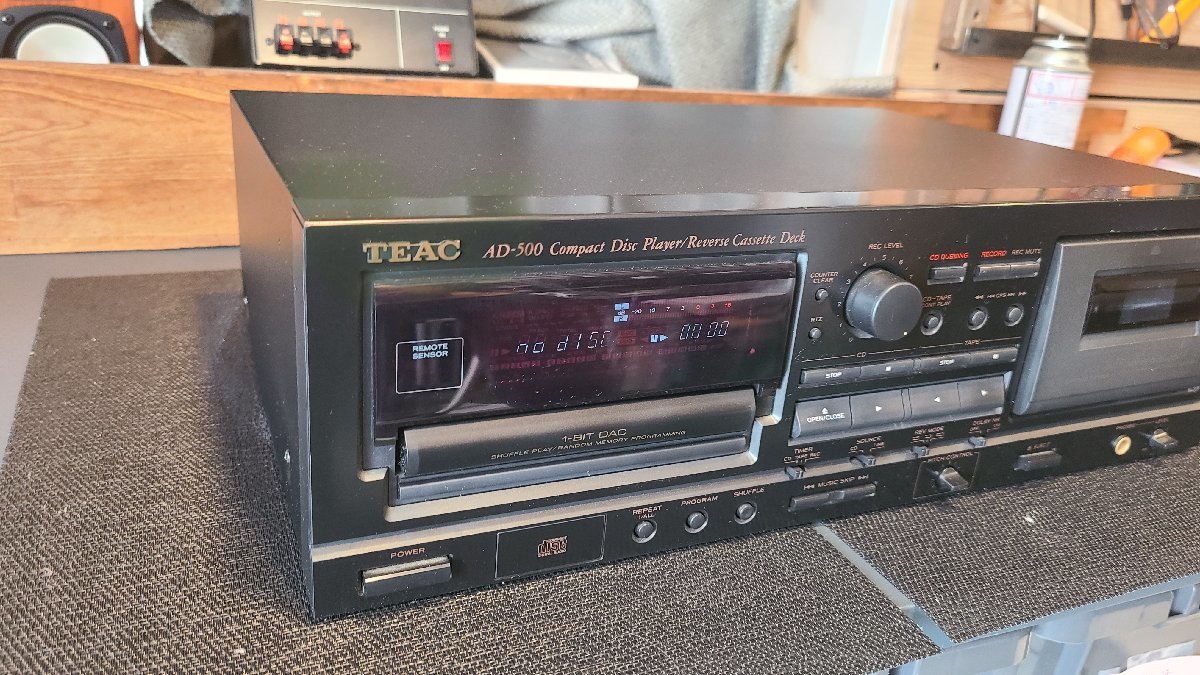 【TEAC AD-500 CD/テープデッキ　CD再生確認済み　テープ回転不可　中古】_画像2