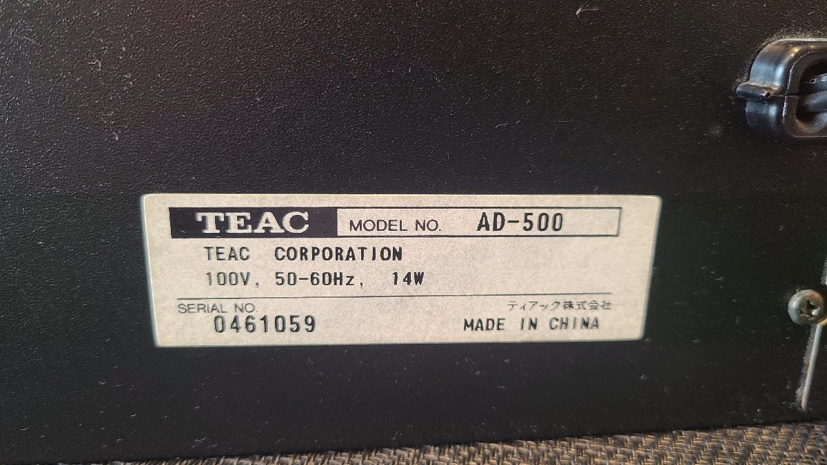 【TEAC AD-500 CD/テープデッキ　CD再生確認済み　テープ回転不可　中古】_画像8