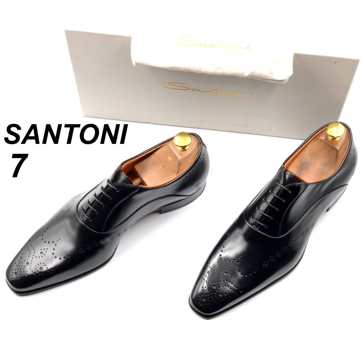 即決 未使用 SANTONI サントーニ 25cm 7 11542 メンズ レザーシューズ