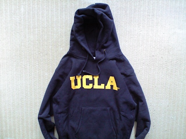 即決 XLサイズ USA製 赤タグ 肉厚 12.5oz UCLA 別注 Champion REVERSE WEAVE プルオーバー パーカー ダークネイビー_画像5