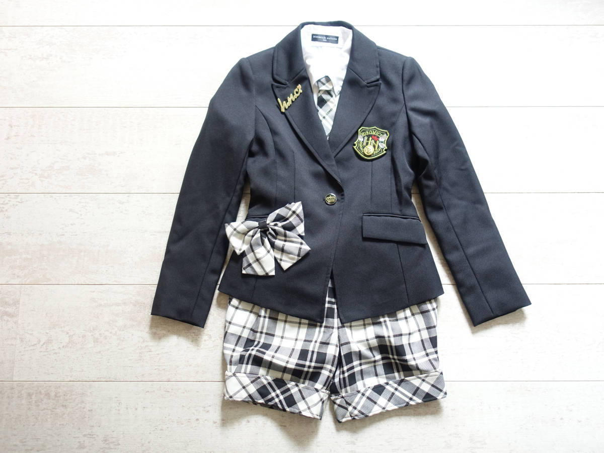 USED【hiromichi nakano】160cm - 女の子用 セレモニー スーツ（7点set）ヒロミチナカノ 卒業式 発表会 ショートパンツ フォーマル