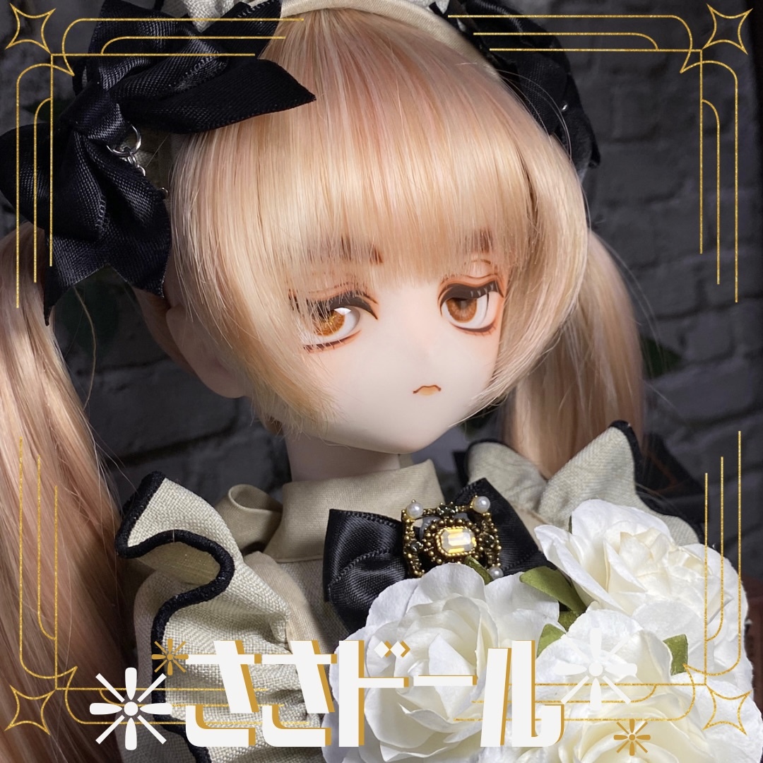 【ささドール】DDH-28セミホワイト肌パテ盛りカスタムヘッド(難あり)＋碁石アイ1種_画像1