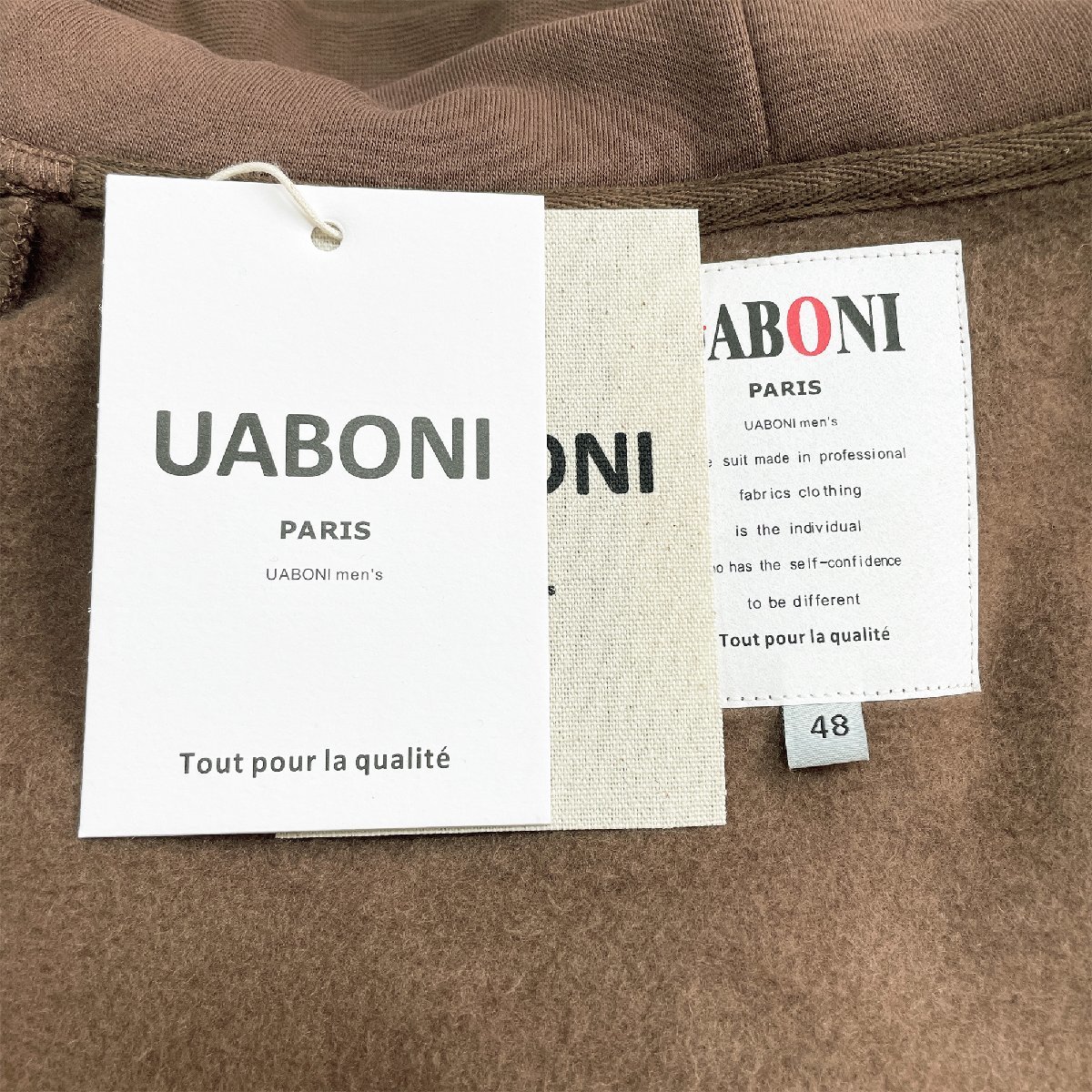 2023秋冬 個性EU製＆定価4万◆UABONI*Paris*パーカー*ユアボニ*パリ発◆綿100％ 裏起毛 防寒 保温 ゆったり トレーナー 男女兼用 L/48_画像7