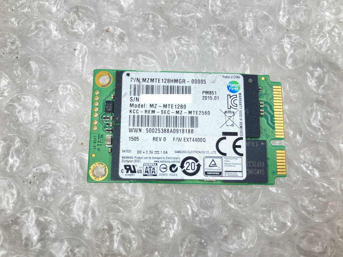★SAMSUNG MZ-MTE1280 128GB SSD ｍSATA★　動作品　_画像1