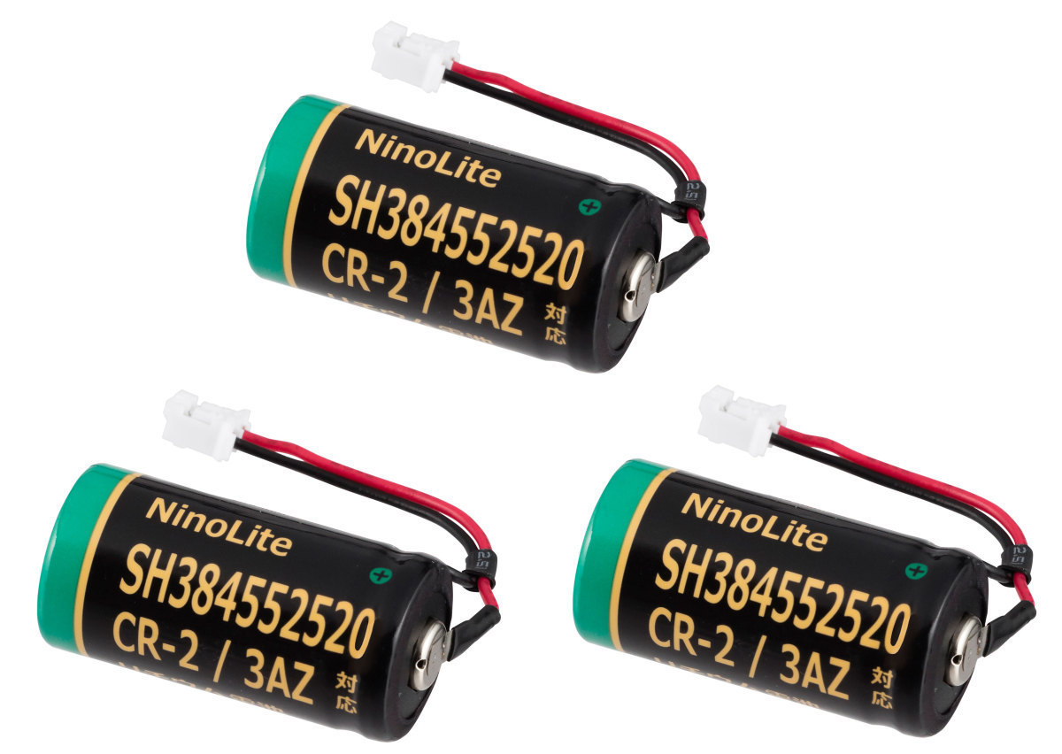 3個セット NinoLite SH384552520 CR-2/3AZ CR-2/3AZC23P リチウム電池 1600mAh 大容量 SHK7620 等 住宅用火災警報器 バッテリー 互換_画像1