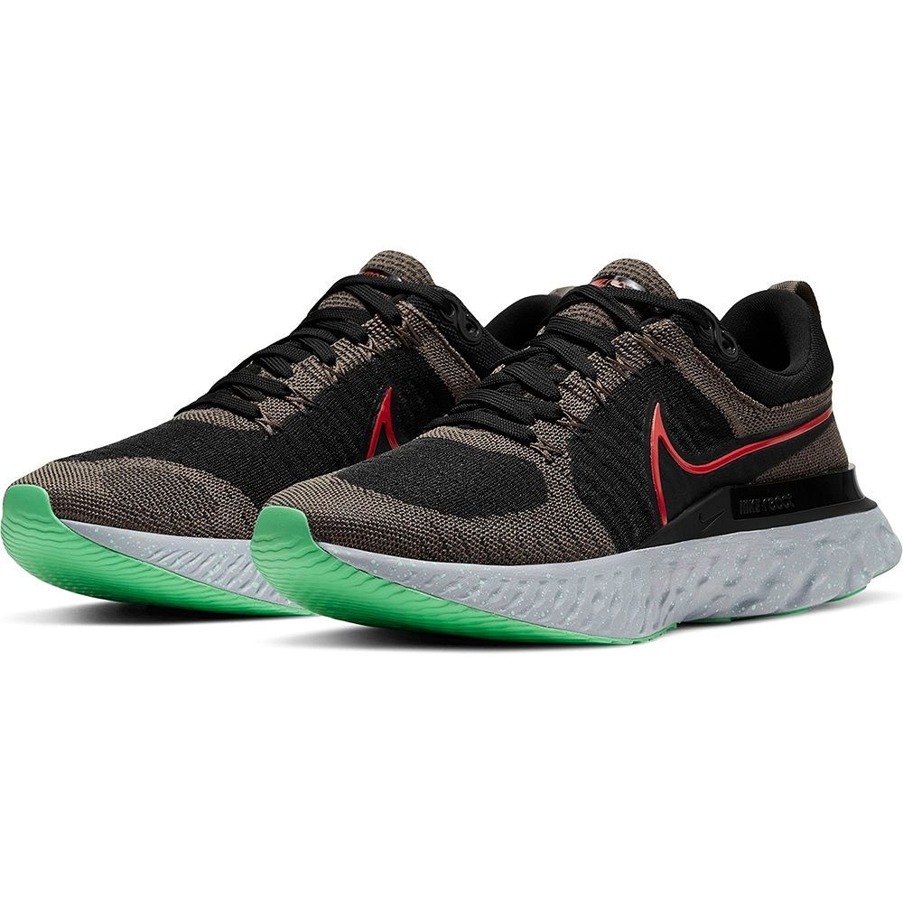 ☆NIKE REACT INFINITY RUN FLYKNIT 2 濃灰/黒/赤/淡緑 25.5cm ナイキ リアクト インフィニティ ラン フライニット 2 CT2357-200_画像1