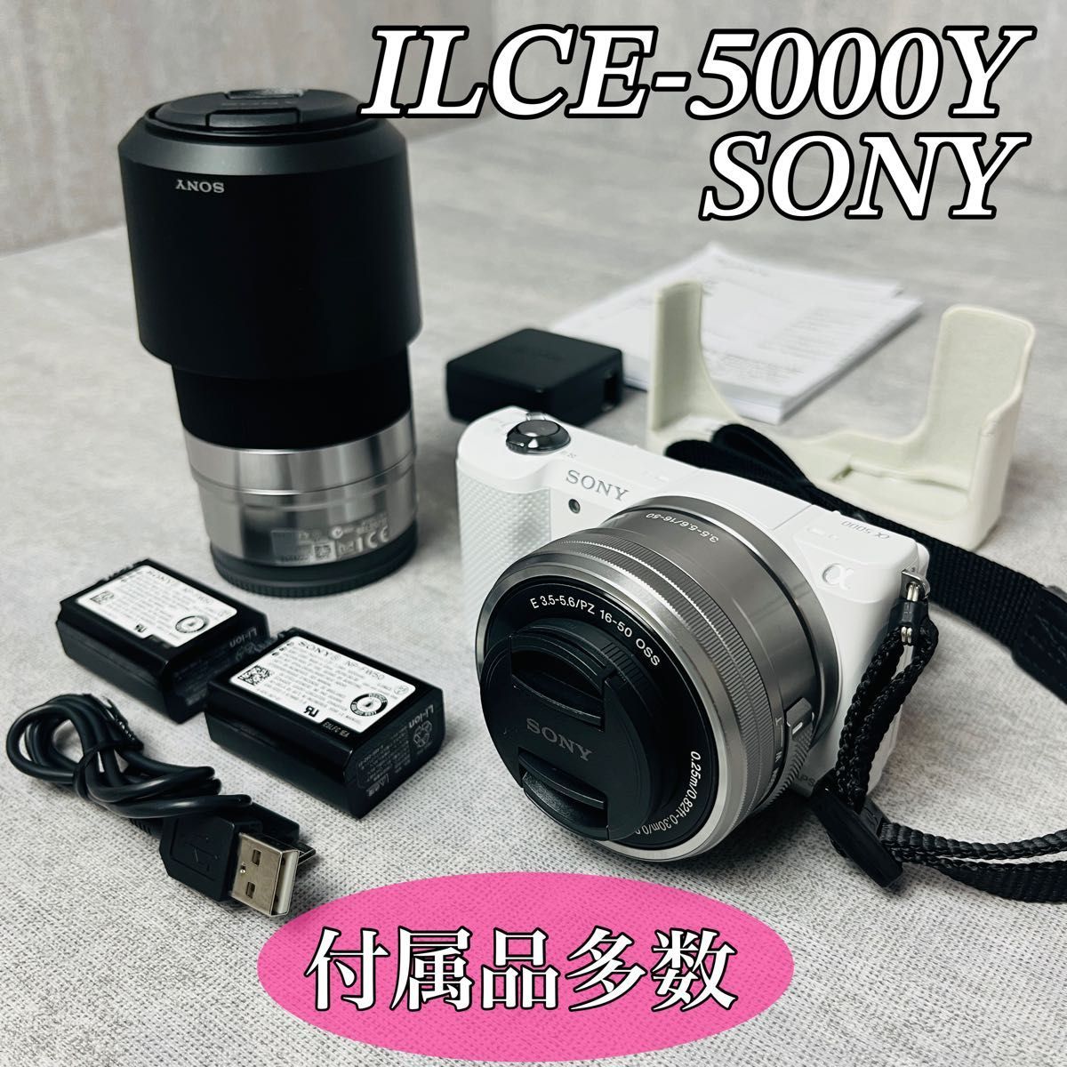 値引きする 【美品】 SONY ソニー ILCE-5000Y ミラーレス一眼 ダブル