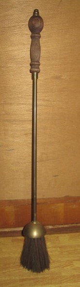 [ヴィンテージ]真鍮製 ファイヤーツール（ほうき 火鉢棒 トング スコップ スタンド）5点セット 高さ約65cm　薪ストーブ 暖炉 _画像4