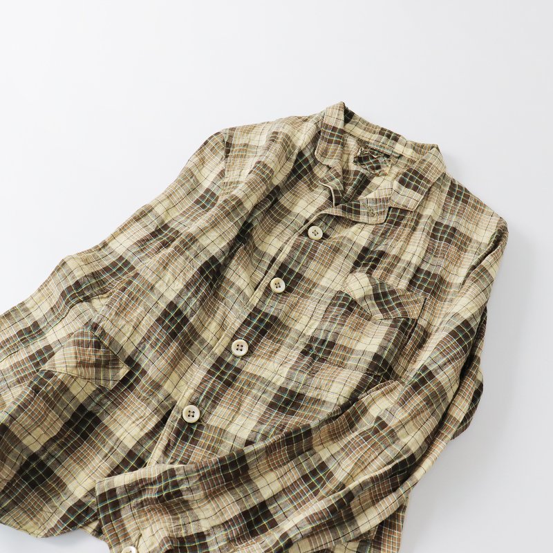 美品 2023SS フォーティーファイブアール 45R インド リネンのシャツジャケット 3/ブラウン ベージュ トップス 45rpm【2400013549943】