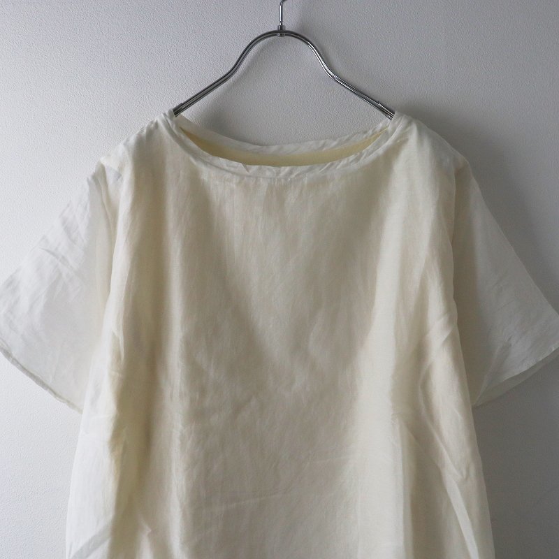 ガーゼ Gauze# G373 コットンシルクレイヤーTシャツ/ホワイト カットソー 半袖【2400013558037】_画像4