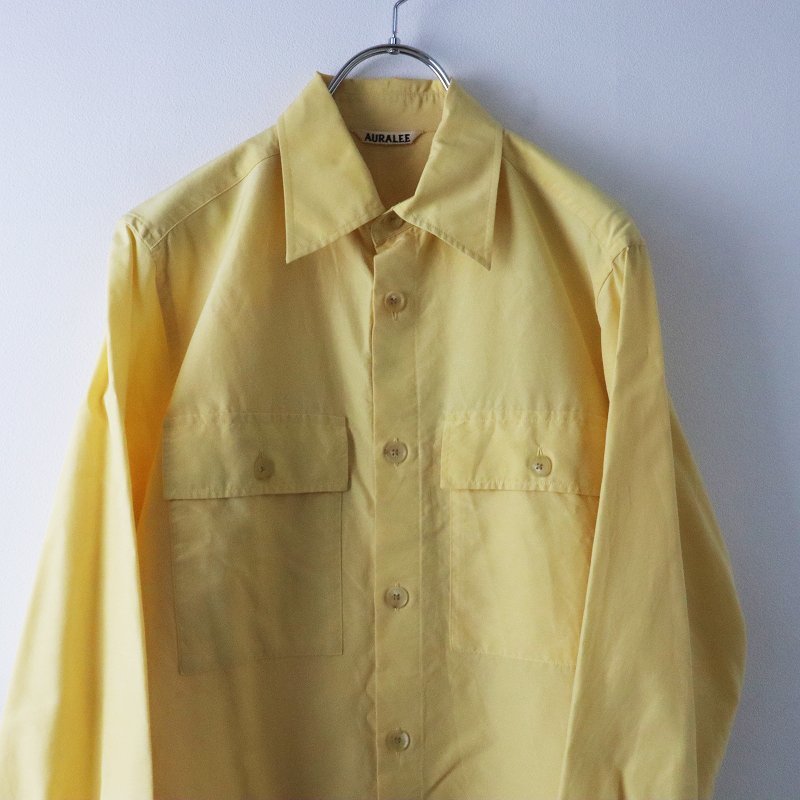 2020SS オーラリー AURALEE SILK COTTON CLOTH BIG SHIRTS シルクコットンクロスビッグシャツ 1/イエロー ブラウス【2400013568470】_画像4