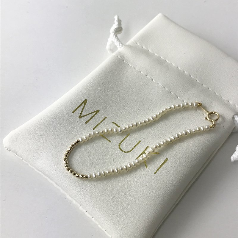  превосходный товар mizkiMIZUKI Five Floating Baby Pearl Bracelet/ белый 14K пресная вода жемчуг браслет [2400013573092]