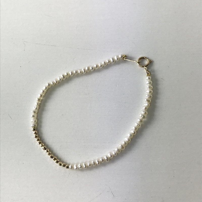  превосходный товар mizkiMIZUKI Five Floating Baby Pearl Bracelet/ белый 14K пресная вода жемчуг браслет [2400013573092]