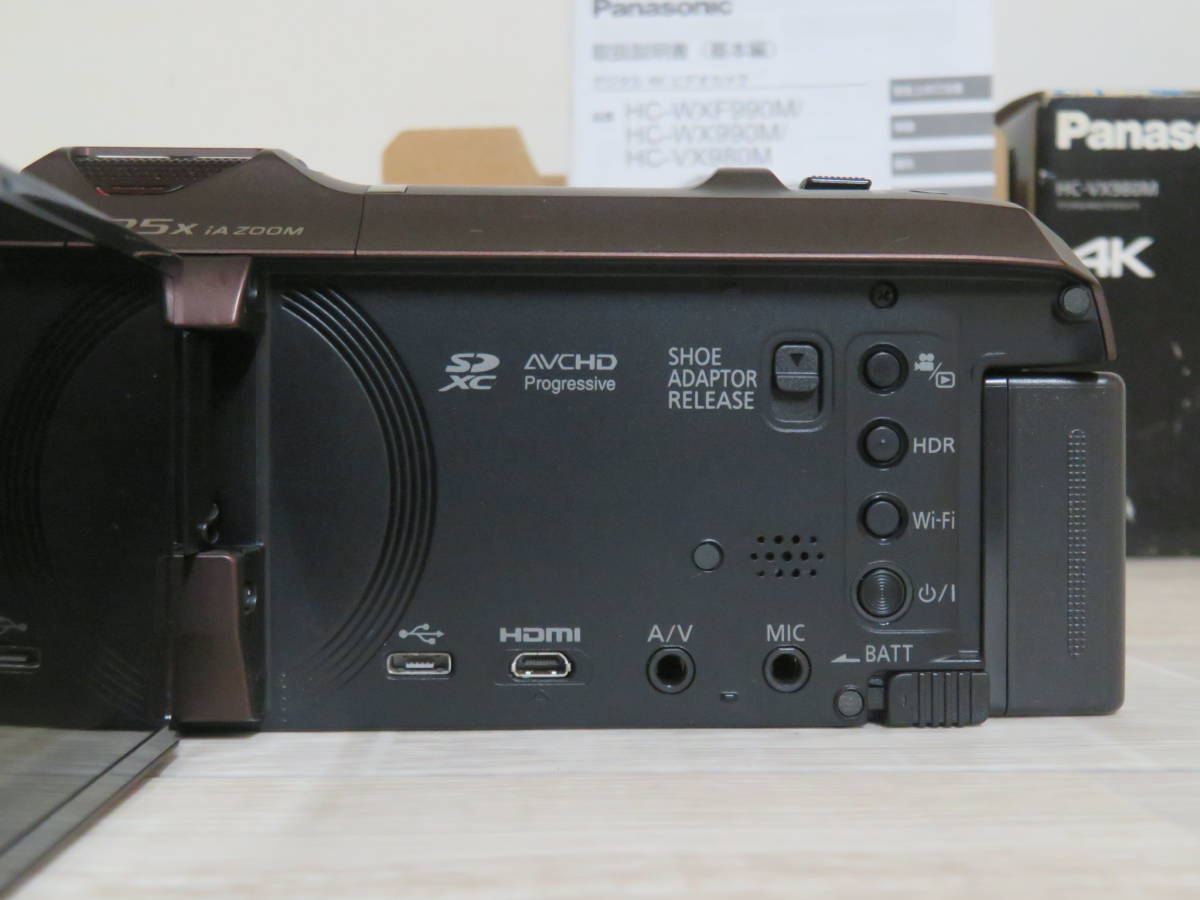 Panasonic パナソニック HC-VX980M デジタル 4Ｋ ビデオカメラ ブラウン ACアダプター/取扱説明書/元箱付き 室内保管品 追加画像有り_画像5