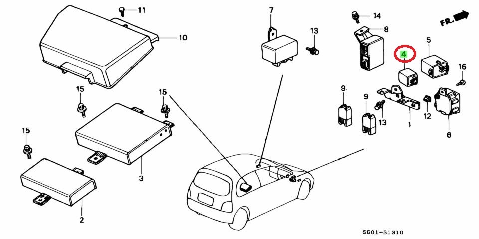 ★ホンダ 純正 未使用 ビート PP1 ワイパーリレー リレーASSY カンケツワイパー Honda genuine beat wiper relay★_画像2