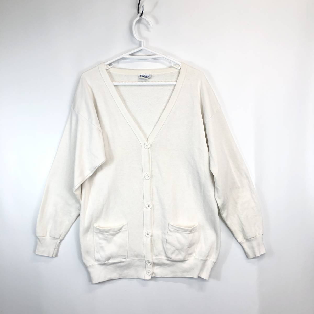 80s 90s USA製 TULTEX タルテックス スウェットカーディガン ホワイト