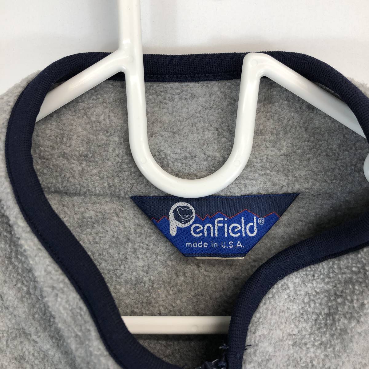 90s USA製 ペンフィールド PENFIELD ハーフジップフリースプルオーバー Lサイズ グレー ポーラテック_画像3