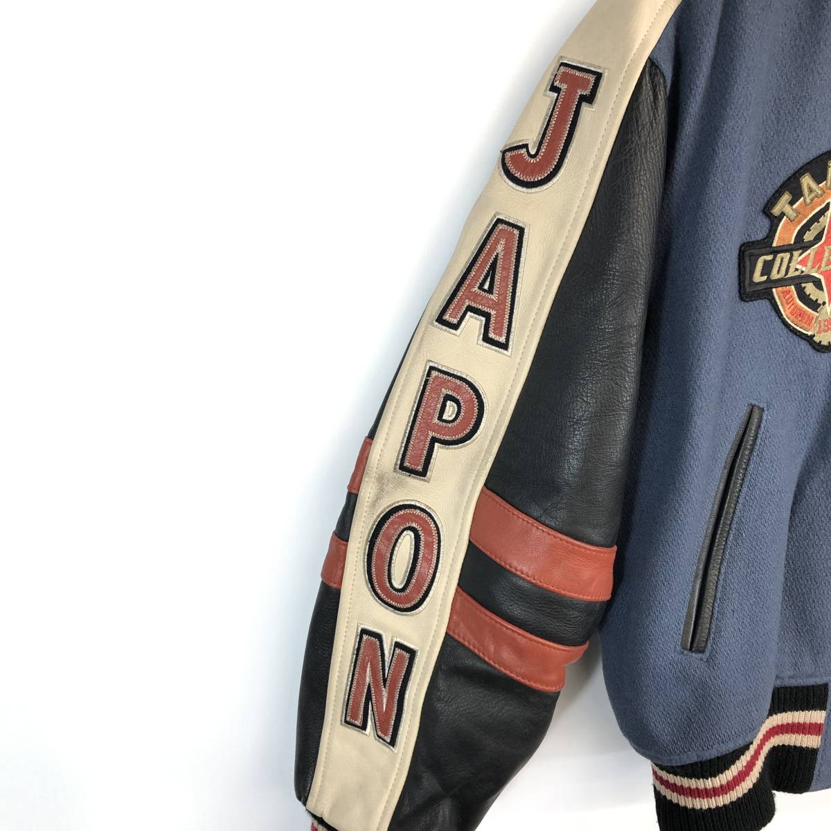 日本製 90s 1992 タケオキクチ TAKEO KIKUCHI COLLECTION レザー ウール 切替スタジャン 3サイズ
