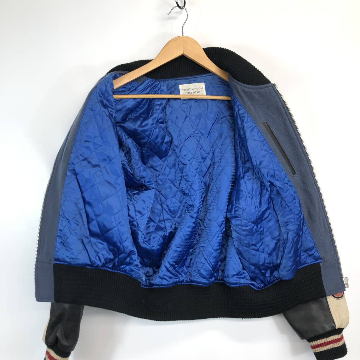 日本製 90s 1992 タケオキクチ TAKEO KIKUCHI COLLECTION レザー ウール 切替スタジャン 3サイズ