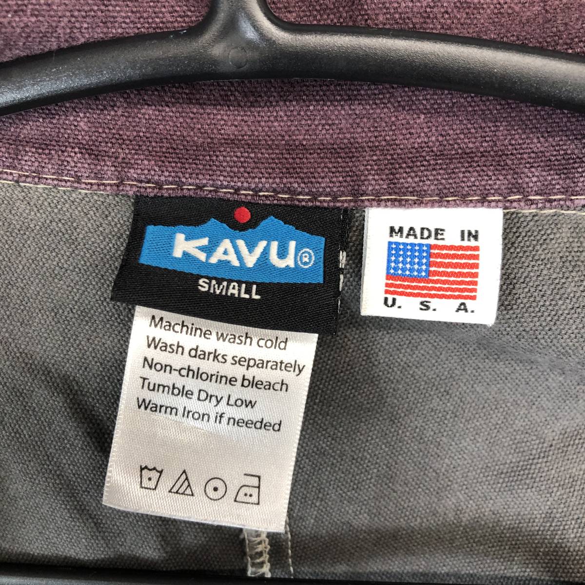 USA製 カブー KAVU ロングスリーブフルジップスローシャツ クレイジーカラー Sサイズ_画像5