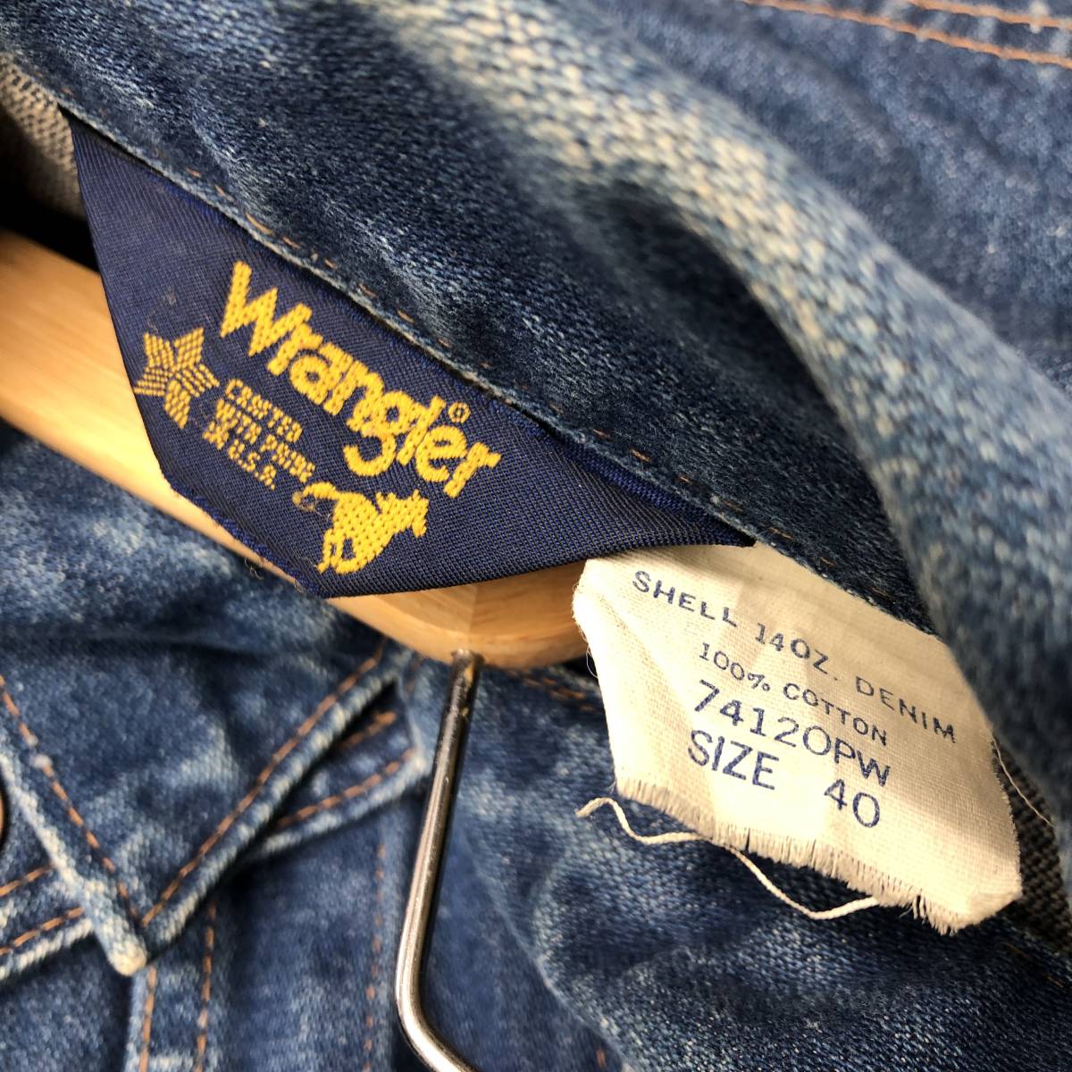 70s 80s USA製 ラングラー デニムジャケット Wrangler 40サイズ 70s 80s USA製 ラングラー デニムジャケット Wrangler 40サイズ