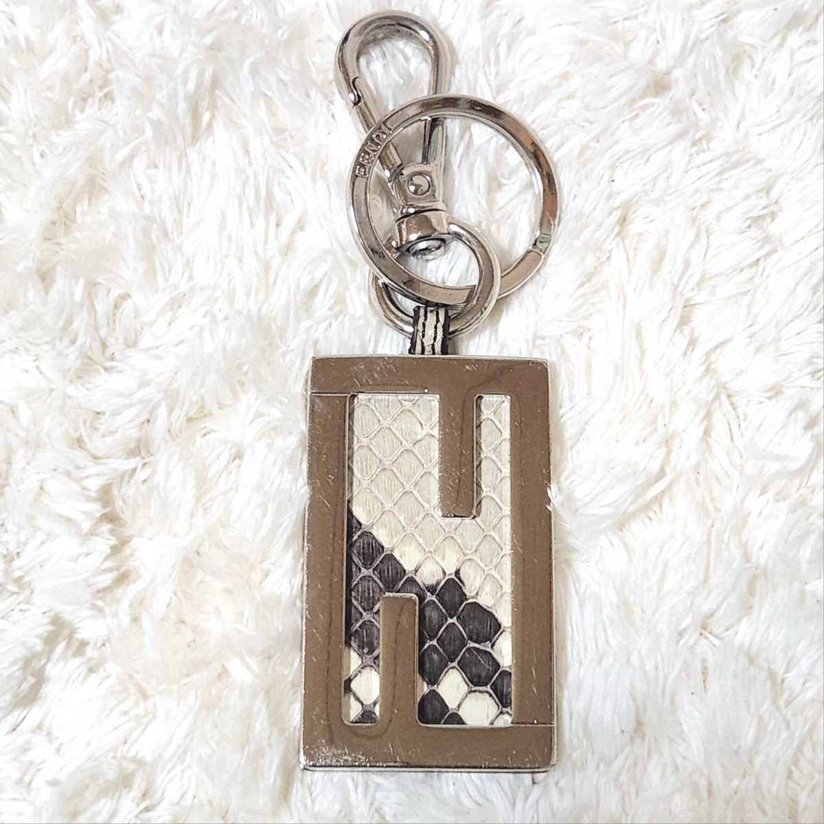 FENDI Fendi * Zucca FF python key ring key holder charm men's lady's 