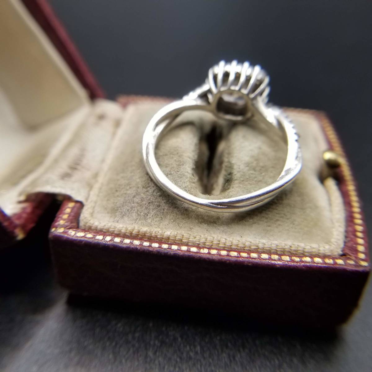 IBB Cubic Zirconia подушка cut сверху товар 925 серебряный Vintage кольцо серебряный кольцо Showa Retro elegant USA импорт YMO②2