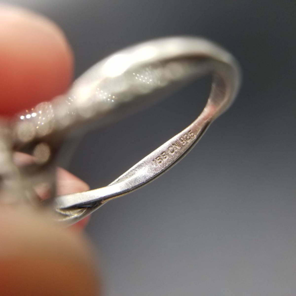 IBB Cubic Zirconia подушка cut сверху товар 925 серебряный Vintage кольцо серебряный кольцо Showa Retro elegant USA импорт YMO②2