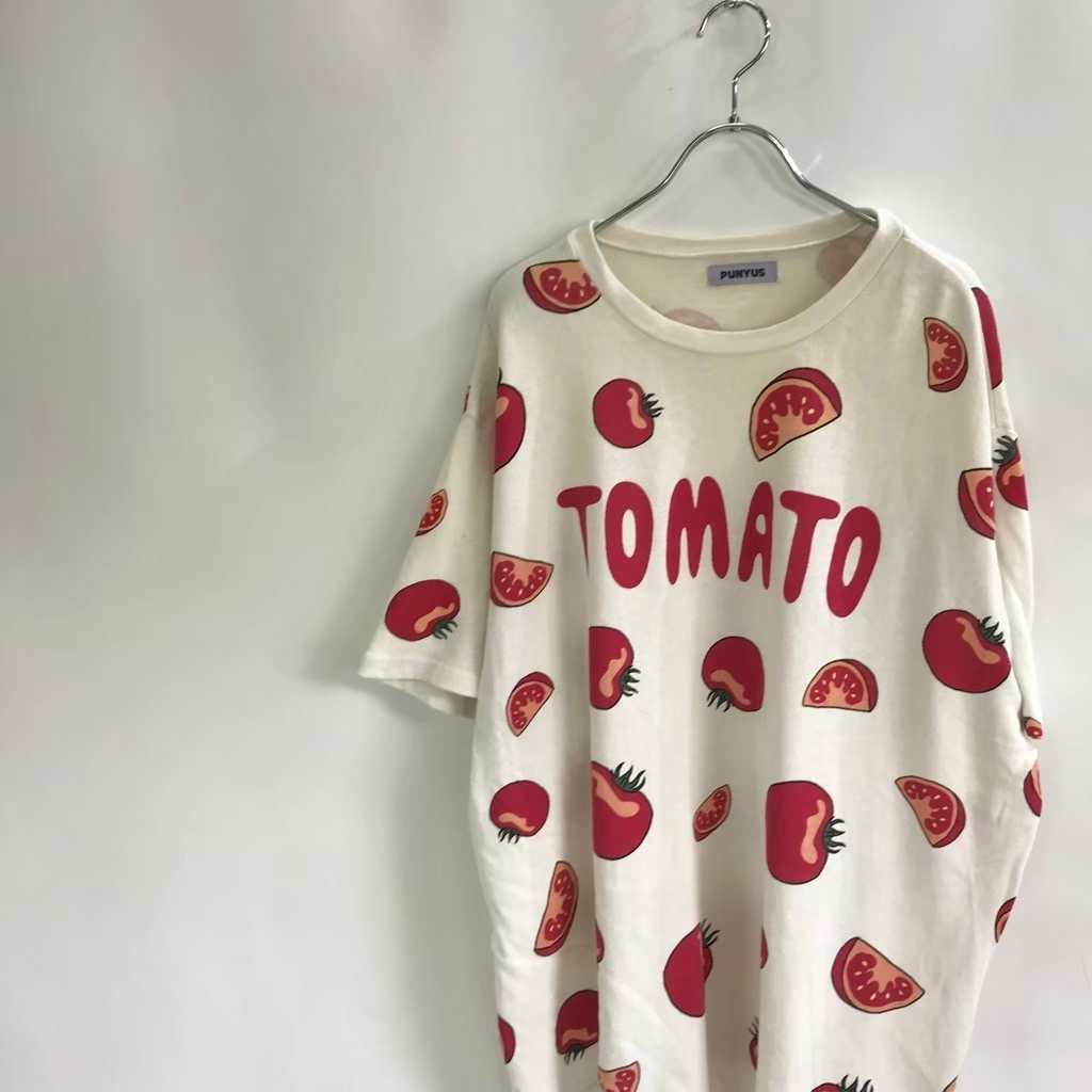 ◆お洒落な逸品◆大きいサイズ◆4◆PUNYUS/プニュズ 半袖 シャツ TOMATO トマト サイズ4 レディース 綿100％ D14 ｃ5225_画像2