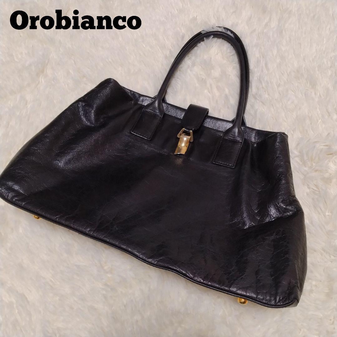 Orobianco レザー トートバッグ ブラック_画像1