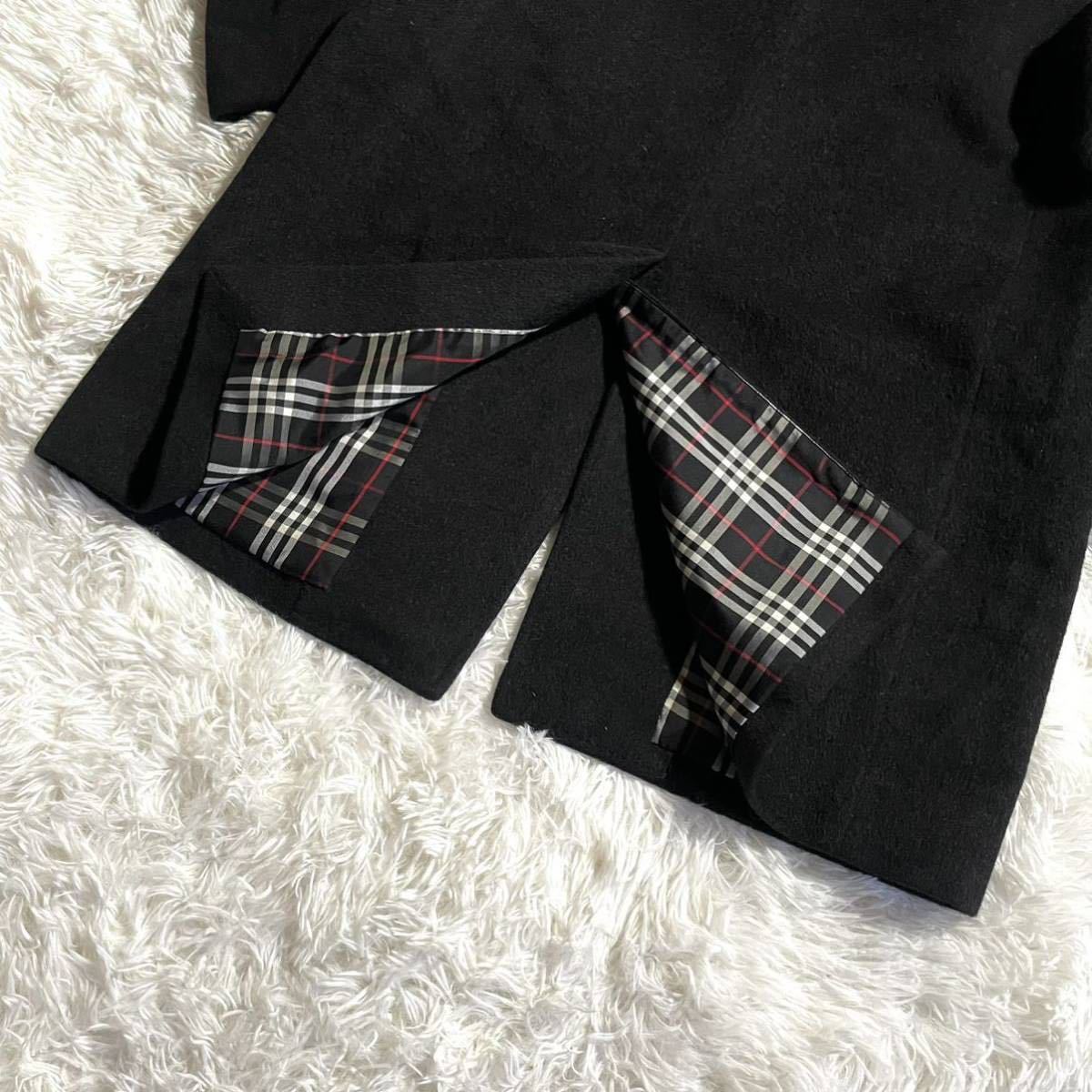 驚愕アンゴラ100%!! 極美品◎ バーバリーブラックレーベル BURBERRY BLACK LABEL チェスターコート ノバチェック 高級感◎ ブラック 黒 _画像8