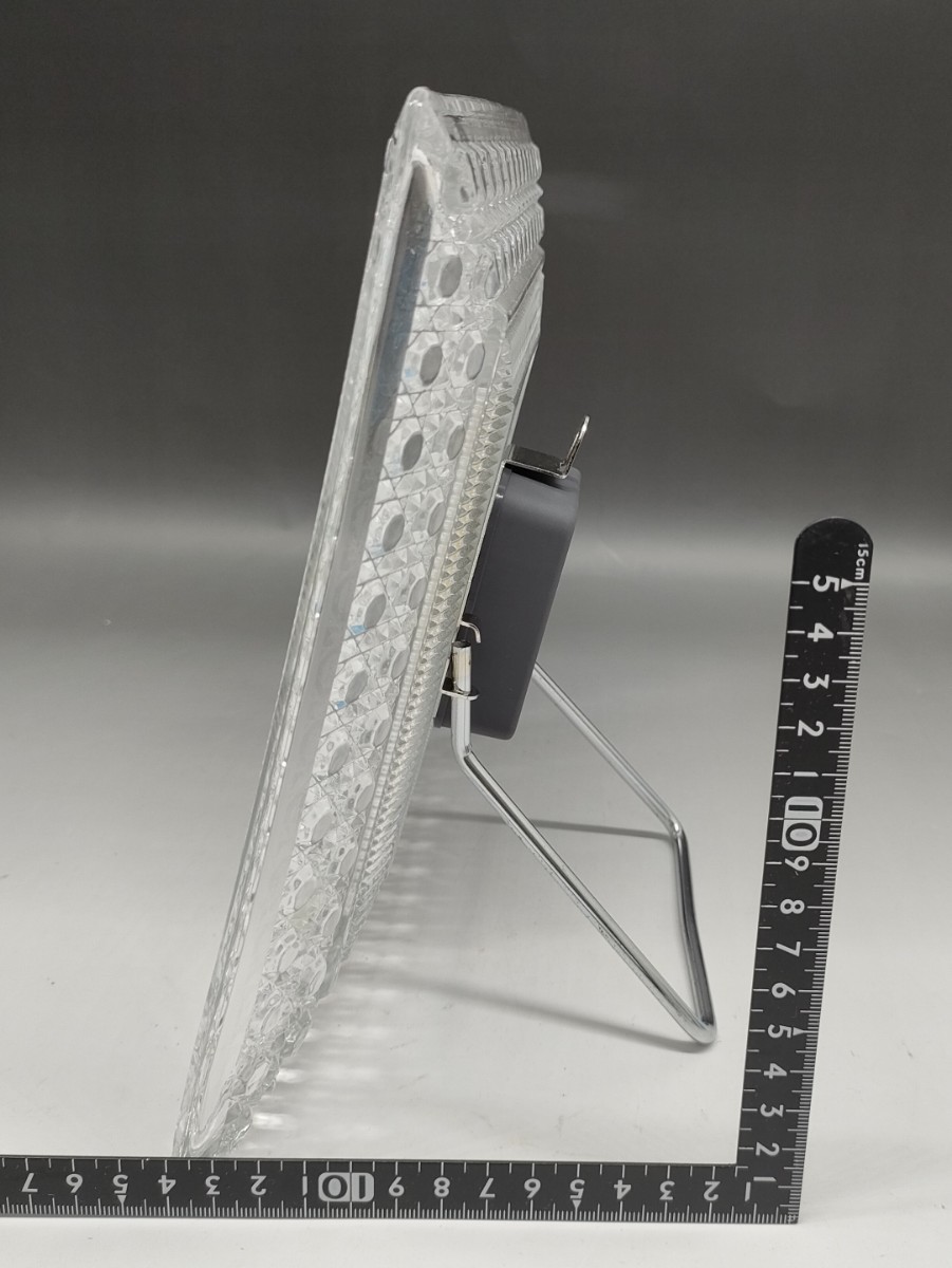 保谷クリスタル ガラスフレーム クォーツ 水晶電子時計 置き時計 Rofty レトロの画像7