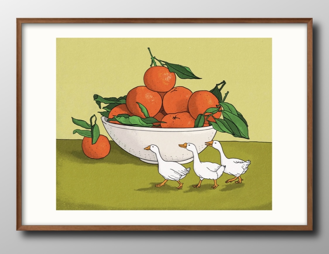 14061# free shipping!! art poster picture A3 size [ citrus .dag] illustration Northern Europe mat paper 