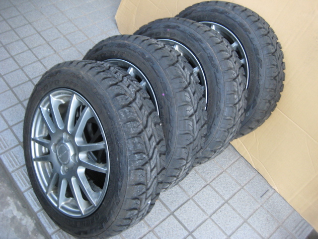 中古 ホイルタイヤ4本セットTOYO OPEN COUNTRY 155/65R14 トーヨー オープンカントリー 軽 キャリィ ハイゼット アトレー エブリィ_画像2