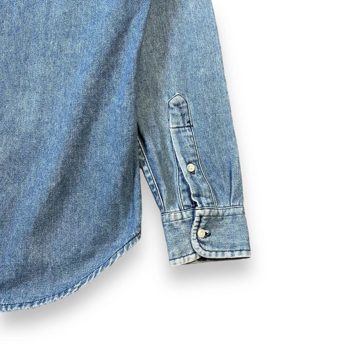 レア 80's 緑タグ RALPH LAUREN ラルフローレン デニムシャツ ( L