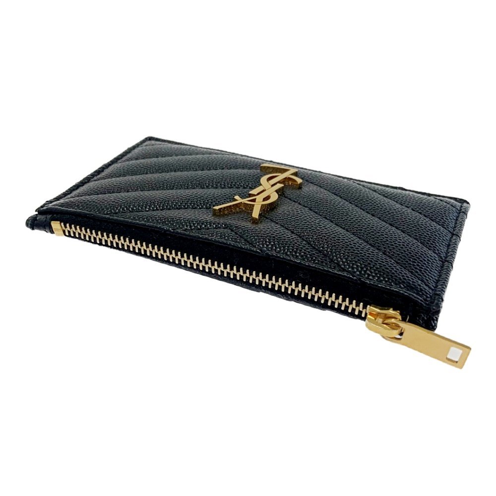 【箱付き】 YVES SAINT LAURENT イヴ・サンローラン 607915 レザー フラグメント ジップカードケース ブラック 203491 カードケース_画像5