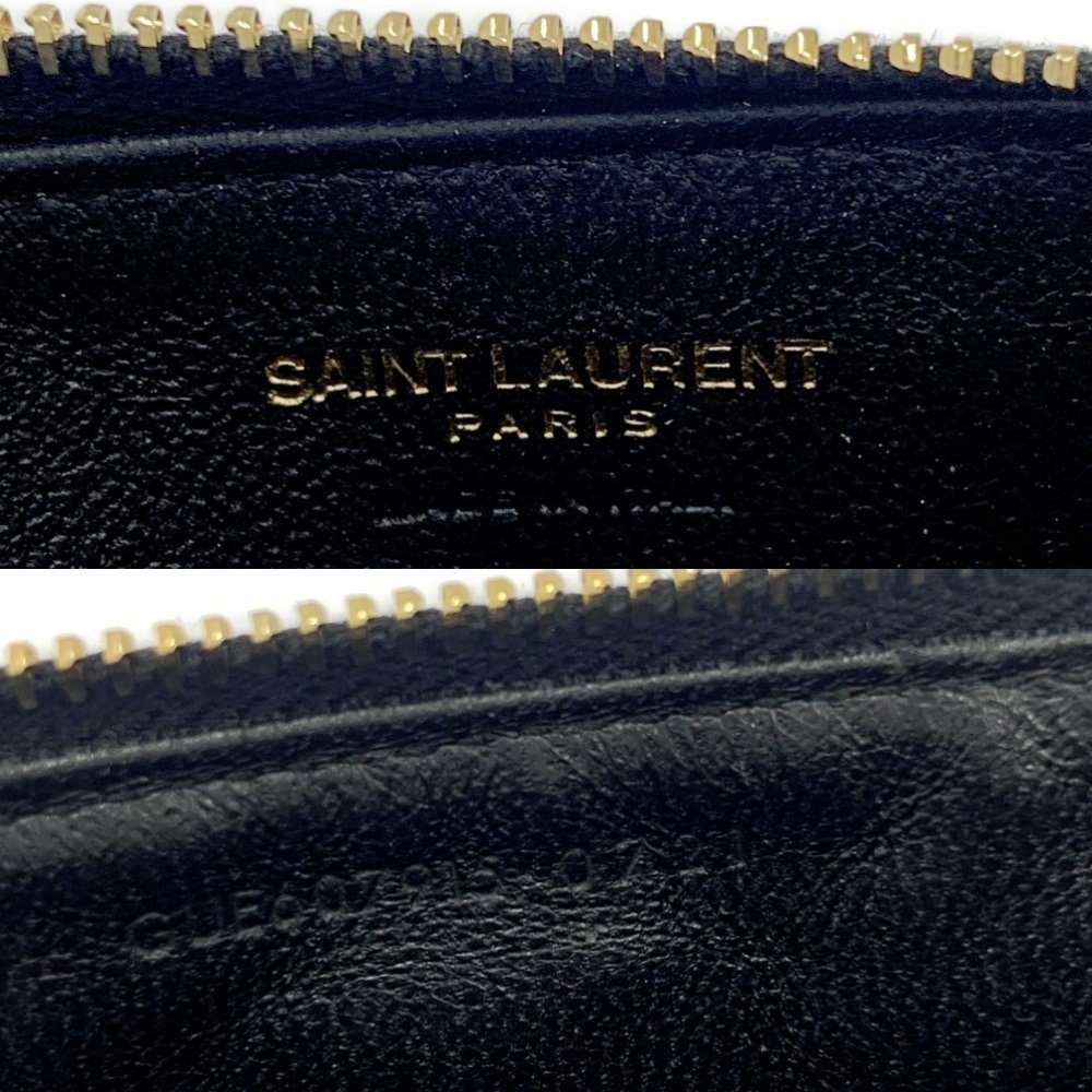 【箱付き】 YVES SAINT LAURENT イヴ・サンローラン 607915 レザー フラグメント ジップカードケース ブラック 203491 カードケース_画像7