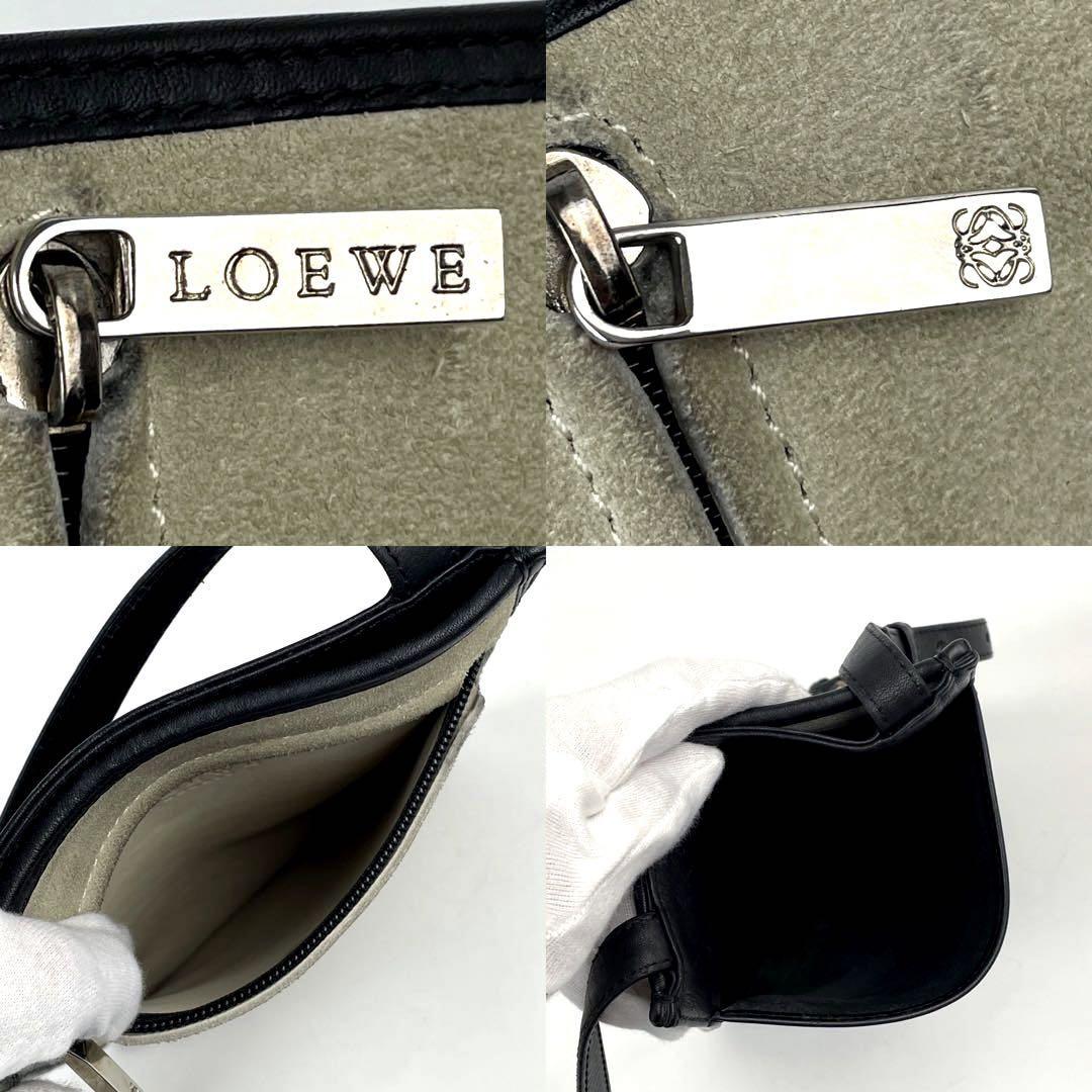 美品○LOEWE ロエベ ショルダーバッグ アナグラム ロゴ型押し 斜め掛け