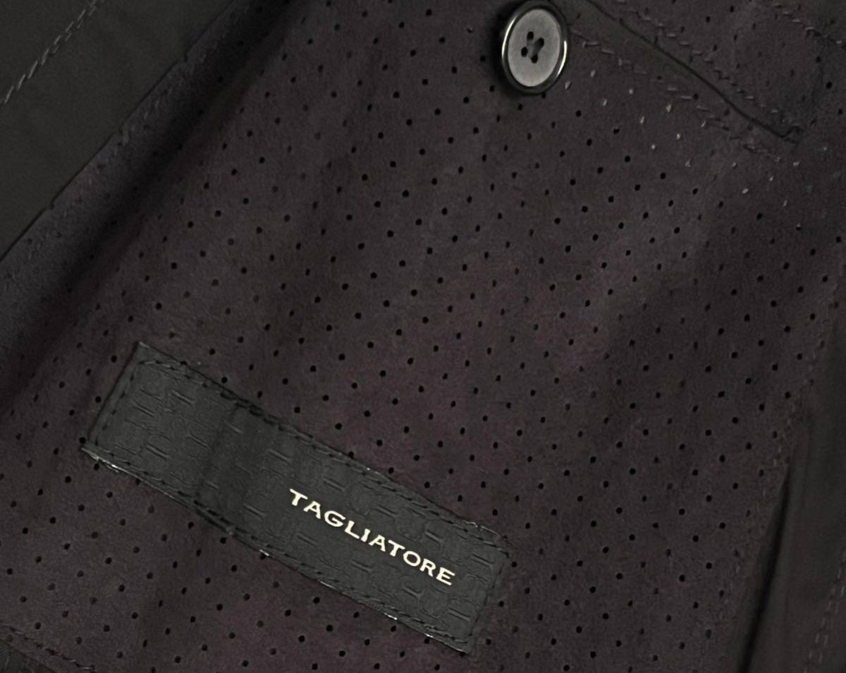 新品 タリアトーレ 近年モデル ブラック系 TAGLIATORE サイズ 44 S〜M テーラード ジャケット コットン 綿 イタリア製_画像5