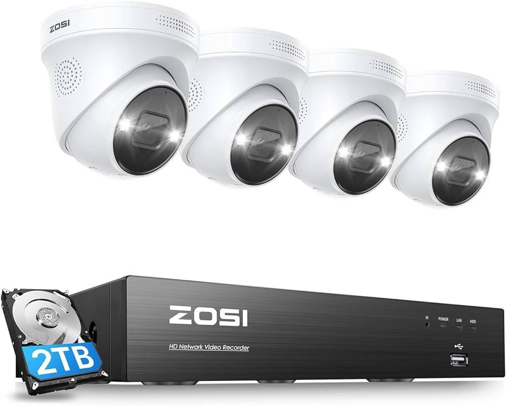 4k poe防犯カメラセット4台 800万画素 防犯カメラpoe給電ドーム型4台
