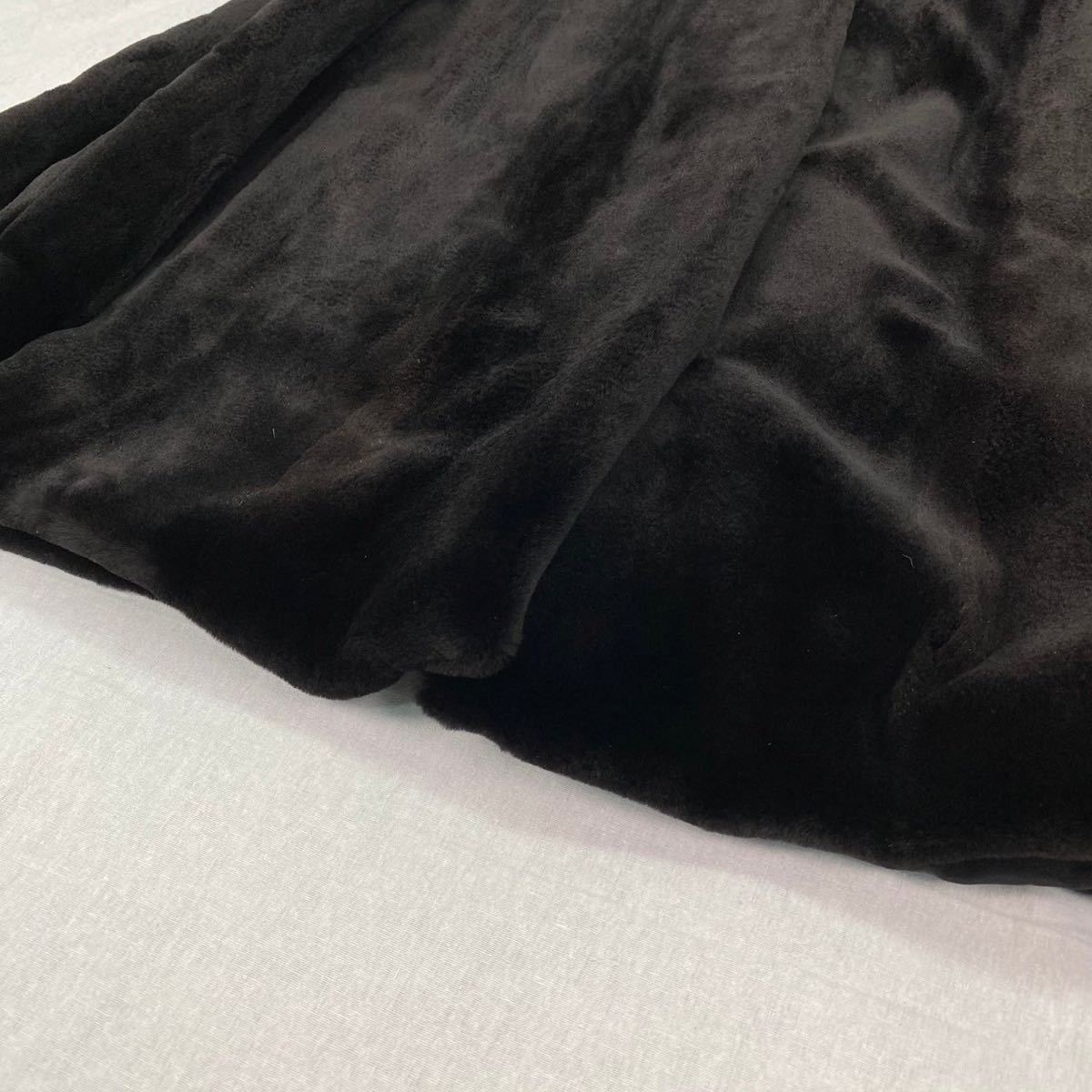 最高級 SAGA MINK 美品 シェアードミンク 毛皮コート リアルファー ハーフコート F フリーサイズ ダークブラウン aa319_画像5