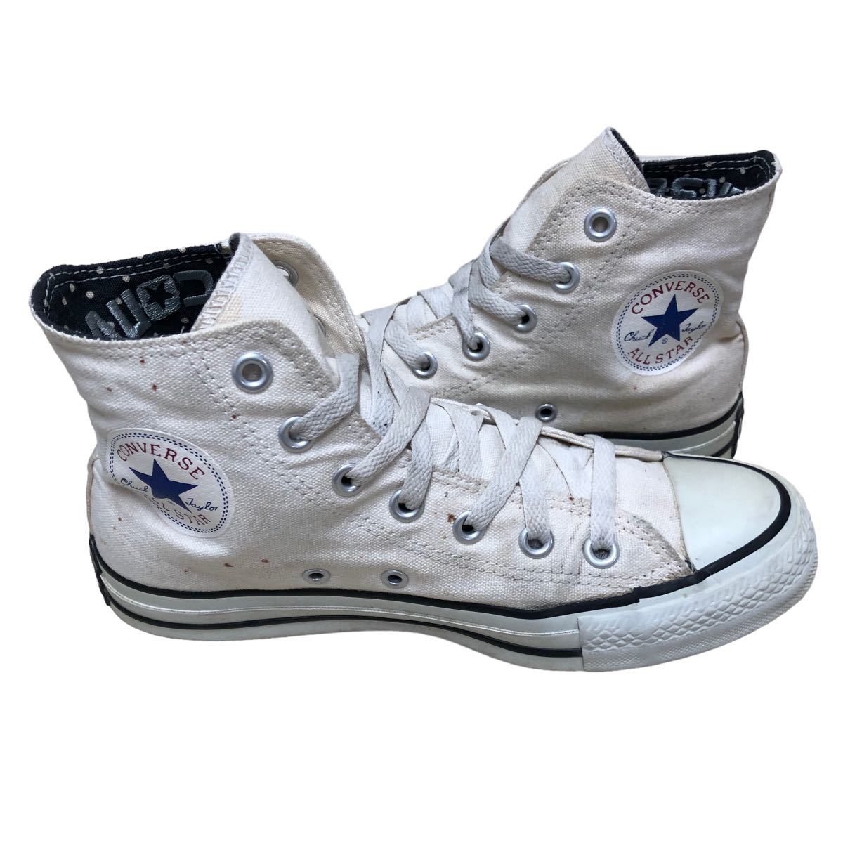 AE263 CONVERSE コンバース オールスター レディース ハイカットスニーカー US5 24cm ホワイト キャンバス 人気モデル_画像5