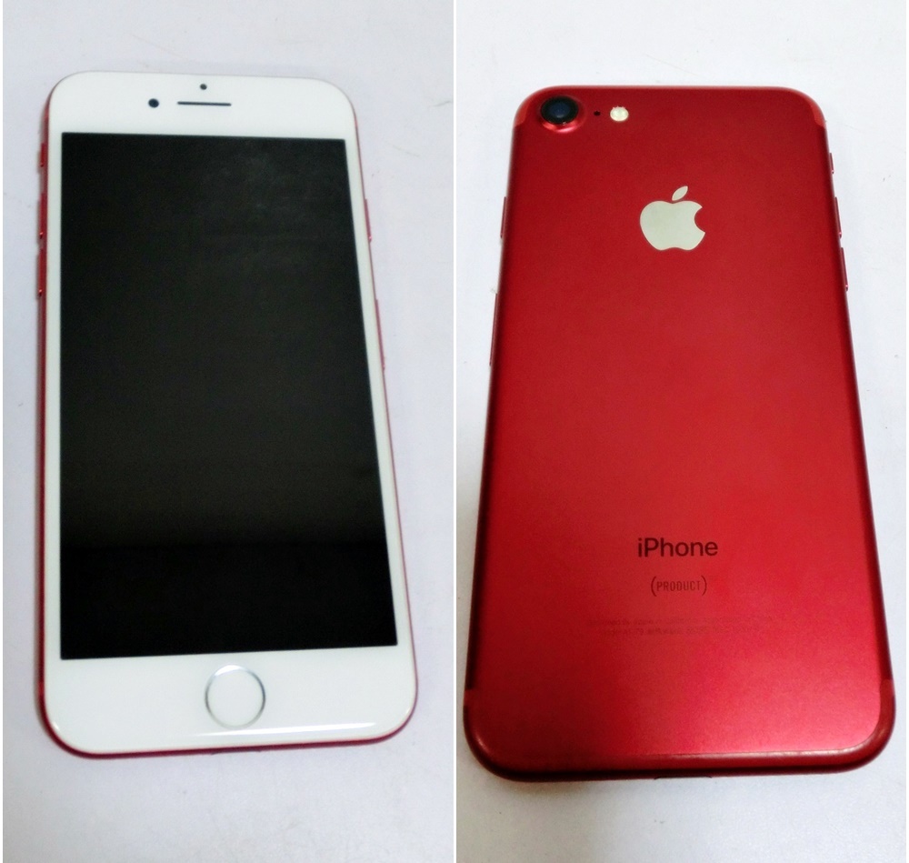 新作入荷!!】 Apple iPhone7 256GB RED 動作良好 バッテリー85% SIM