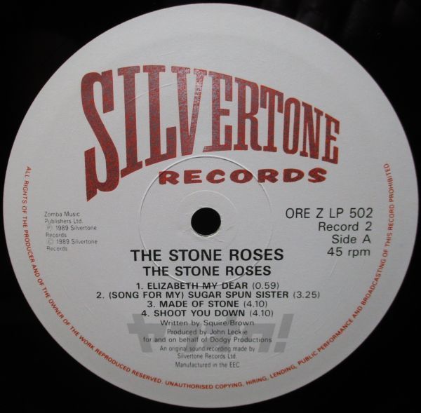  rare record -Indies_Alternative-UK record *The Stone Roses - The Stone Roses[2 x LP, \'91:Silvertone Records - ORE ZLP 502, 45 RPM, limitation record ]