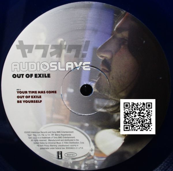 レア盤-Indies_Alternative-USオリジナル★Audioslave - Out Of Exile[2 x LP, '05:Epic - B0004603-01, Blue, Transparent]_画像4