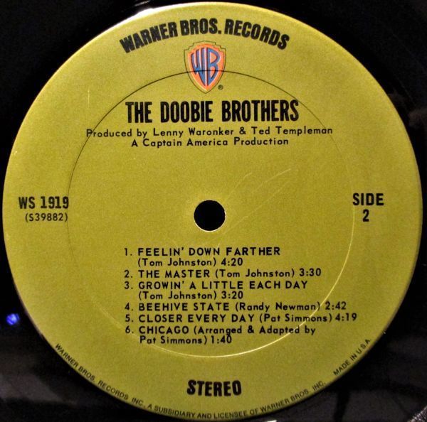 レア盤-USオリジナル★The Doobie Brothers - The Doobie Brothers[LP, '71:Warner Bros. Records - WS 1919]_画像5