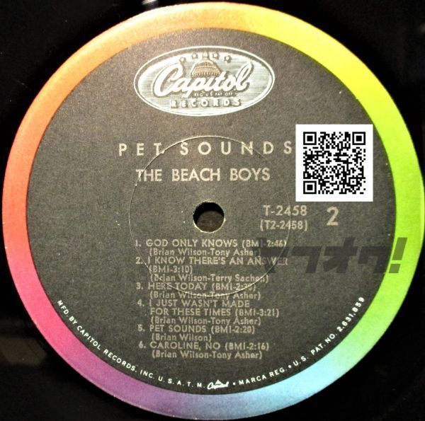 レア盤-モノラル-東部プレス-USオリジナル★The Beach Boys - Pet Sounds[LP, '66:Capitol Records T 2458, Mono, Scranton Pressing]_画像8