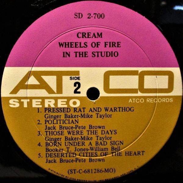 レア盤-USオリジナル★Cream - Wheels Of Fire[2 x LP, '68:ATCO Records SD 2-700]_画像8